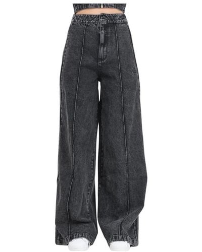 adidas Originals Graue montreal denim wide leg jeans