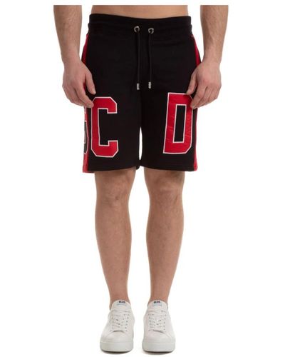 Gcds Shorts logo multicolore con coulisse - Rosso