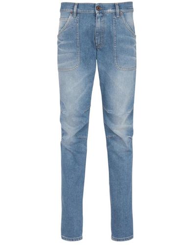 Balmain Slim Jeans aus Denim - Blau