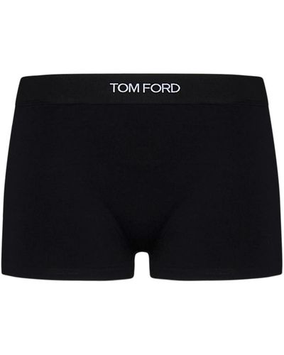 Tom Ford Boxer neri con fascia in costine - Nero