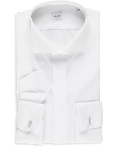 Carrel Camicia bianca in cotone con colletto e maniche lunghe - Bianco