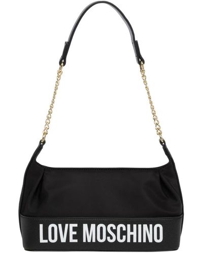 Love Moschino Logo print schultertasche - Schwarz