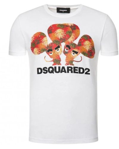 DSquared² Weißes cool fit baumwoll-t-shirt