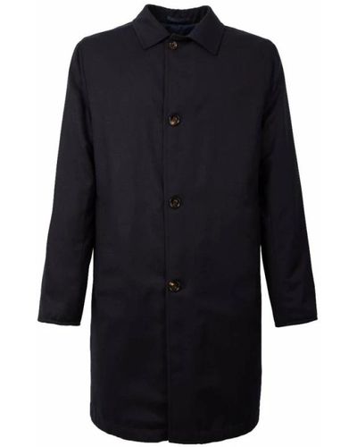 Kiton Coats > single-breasted coats - Bleu