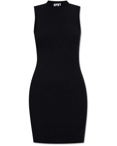 Heron Preston Geripptes Kleid mit Logo - Schwarz