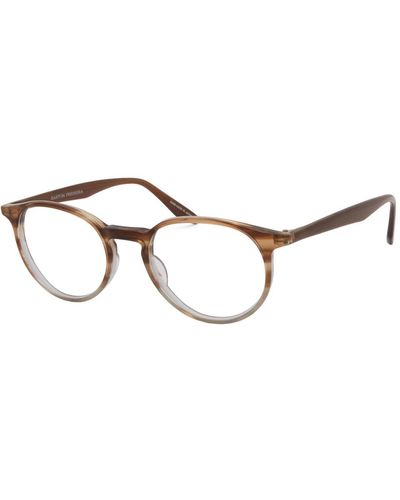 Barton Perreira Montura de gafas a rayas marrón gris - Metálico