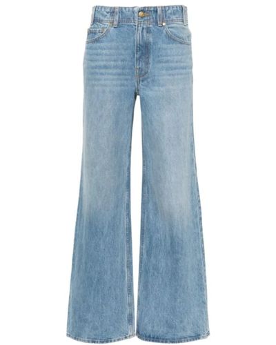 Ulla Johnson Jeans a gamba ampia con effetto sbiadito - Blu