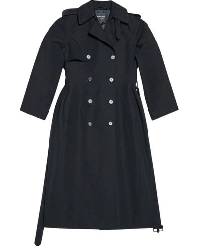 Balenciaga Satin gabardine trench coat - Schwarz