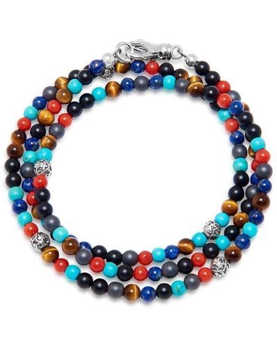 Nialaya The Mykonos Collection Bracelet - Glass Beads - Blau