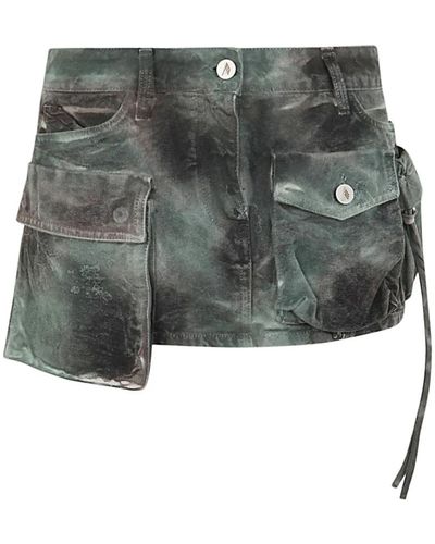 The Attico Minifalda camuflaje verde manchado - Gris