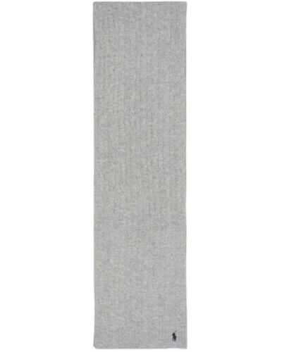 Ralph Lauren Sciarpa in lana grigio melange morbida
