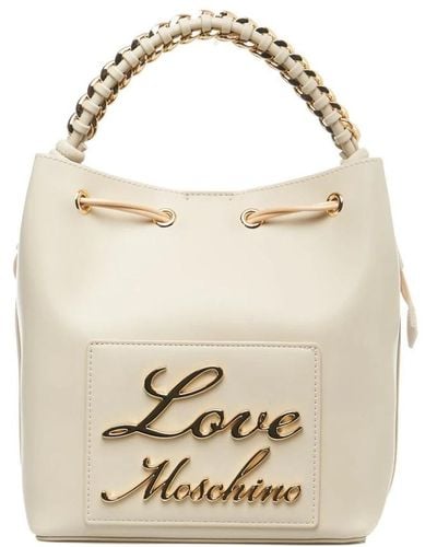 Love Moschino Weiße eimer-tasche rucksack