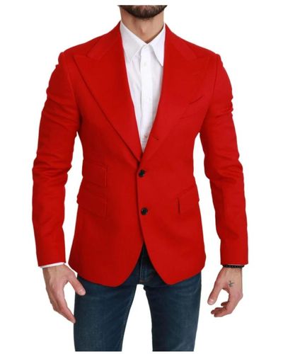 Dolce & Gabbana Blazer in cashmere rosso - slim fit