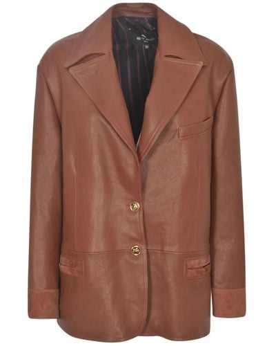 Etro Leather jackets - Braun