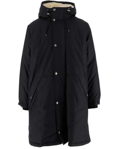 A.P.C. Water-repellent cotton parka Mid-thigh length Hood with drawstring lined in ecru wool Long sleeves lined in viscose Two-way zip - Schwarz