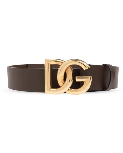 Dolce & Gabbana Cintura con logo - Marrone