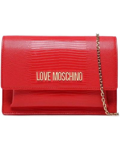 Love Moschino Schultertasche - kunstleder - goldene hardware - Rot