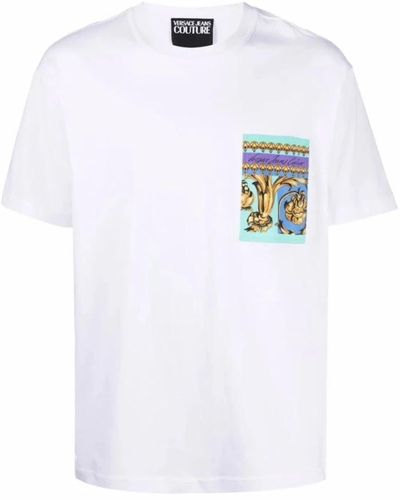 Versace Barockdruck weißes t-shirt und polo