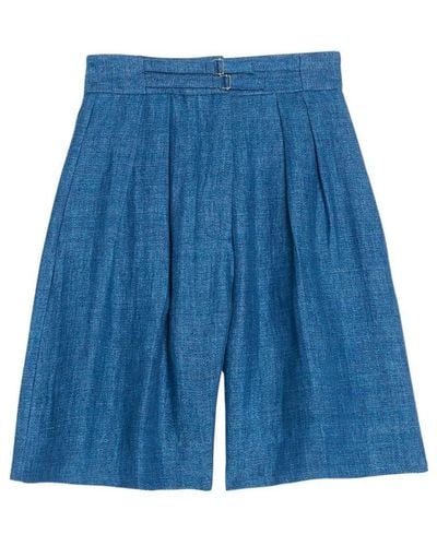 Ines De La Fressange Paris High-waist denim shorts - Blau
