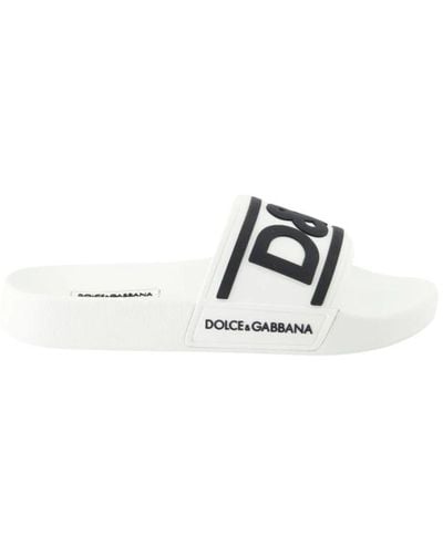 Dolce & Gabbana Slip-on gummisandalen - Weiß