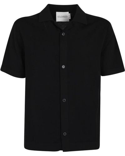 Closed Short Sleeve Shirts - Black