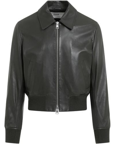 Ami Paris Leather jackets - Grau