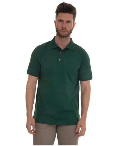 Kiton Herren Kurzarm Polo Shirt - Grün