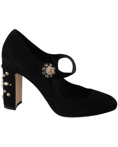 Dolce & Gabbana Crystal heels mary jane shoes - Nero