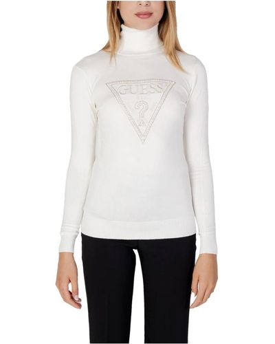 Guess LS TN Gisele Logo Pullover - Weiß