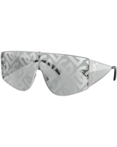 Dolce & Gabbana Schild stil sonnenbrille - Grau
