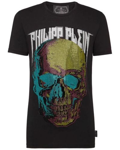 Philipp Plein T-shirt con teschio e plein - Nero