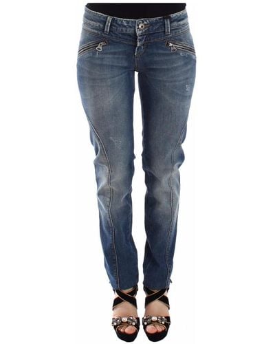 Ermanno Scervino Slim jeans denim pants straight stretch - Azul