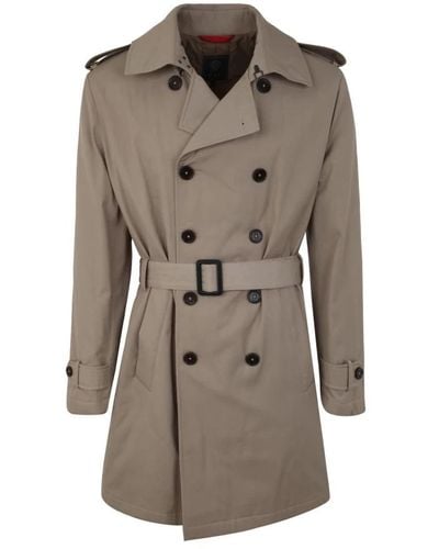 Fay Trench Coats - Brown