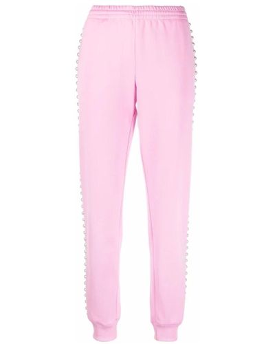 Moschino Pantaloni jogger in cotone rosa