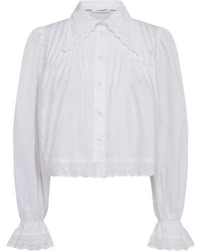 co'couture Feminine primacc anglaise shirt - Weiß