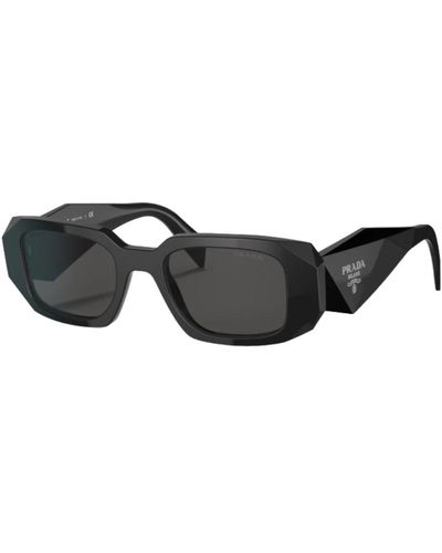 Prada Rechteckige sonnenbrille dunkelgrau - Schwarz
