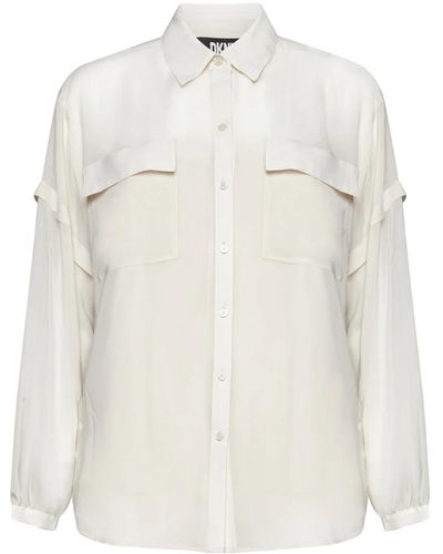 DKNY Chiffon crepe layered sleeve shirt - Weiß