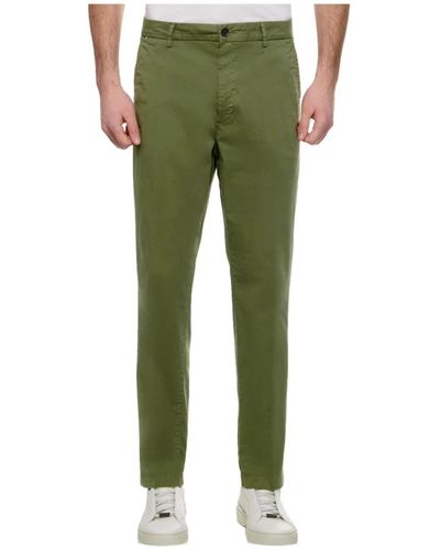 BOSS Boss pantalone uomo chino slim fit in gabardine di cotone elasticizzato 50505392 colore verde