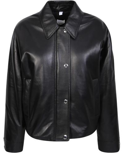 Burberry Ayton nero lederjacke - Schwarz