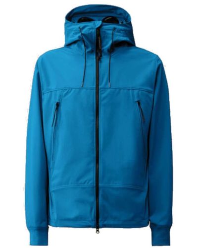C.P. Company Softshell-jacke mit hohem kragen und goggle-kapuze - Blau