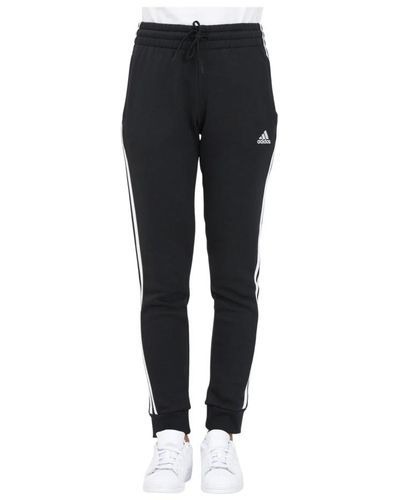 adidas Essentials 3-stripes fleece pantaloni sportivi neri per donne - Nero