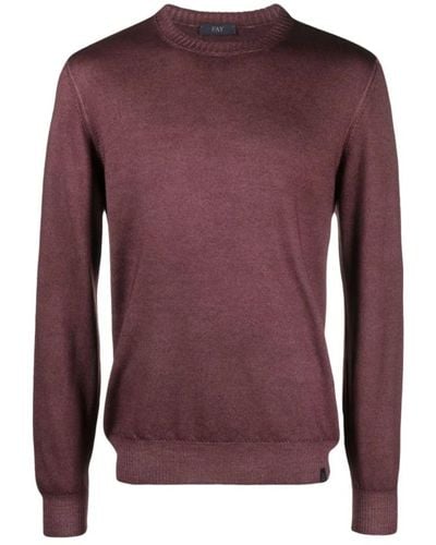 Fay Round-Neck Knitwear - Purple