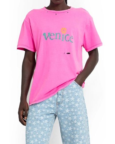 ERL Venice inside-out t-shirt - Pink