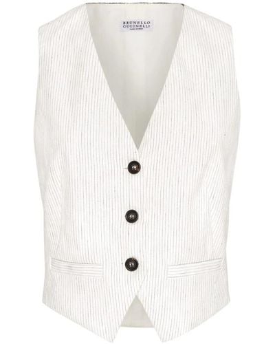 Brunello Cucinelli Vests - White