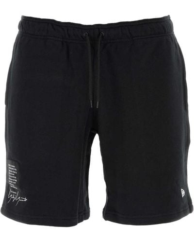 Yohji Yamamoto Schwarze baumwoll-bermuda-shorts