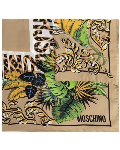 Moschino Bedrucktes seidentuch - Grün