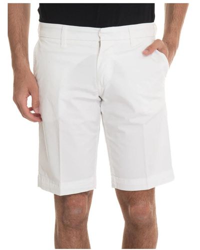 Fay Stretch cotton bermuda shorts mit amerikanischer tasche,stretch-baumwoll-bermuda-shorts mit amerikanischer tasche - Weiß