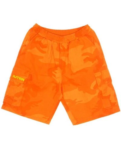 Iuter Short Pants Jogger Cargo Camo Shorts - Orange