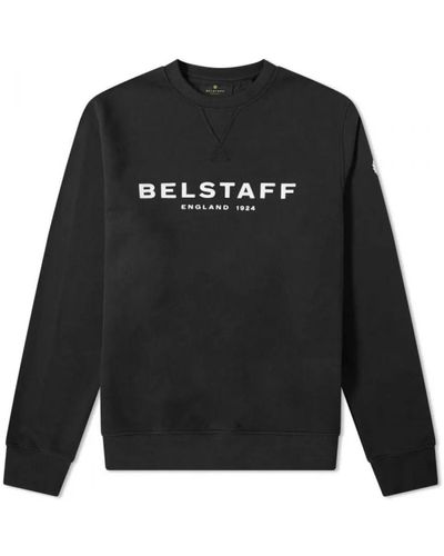 Belstaff Felpa nera e bianca con design unico - Nero