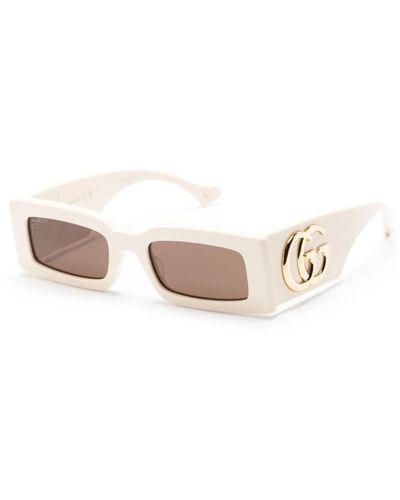Gucci Weiße sonnenbrille mit originalzubehör